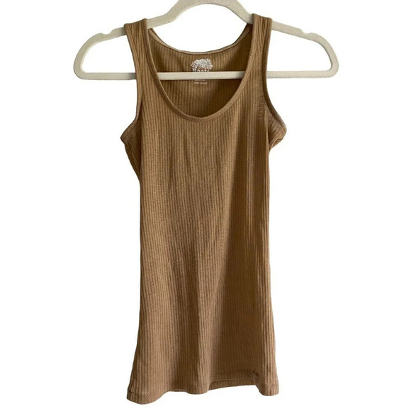 ROOTS Ribbed Knit Wool Blend Tan Tank Top Size  XS - Picture 2 of 16